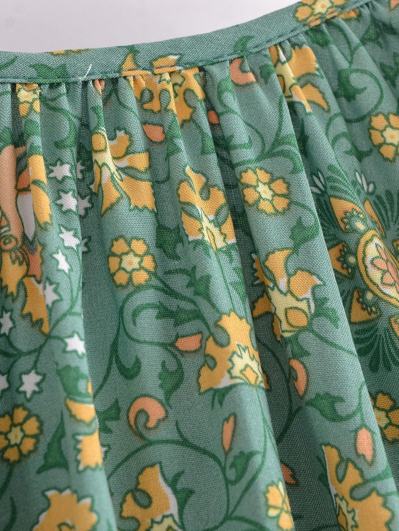 Sweet Basil Boho Floral Print Long Sleeve Blouse
