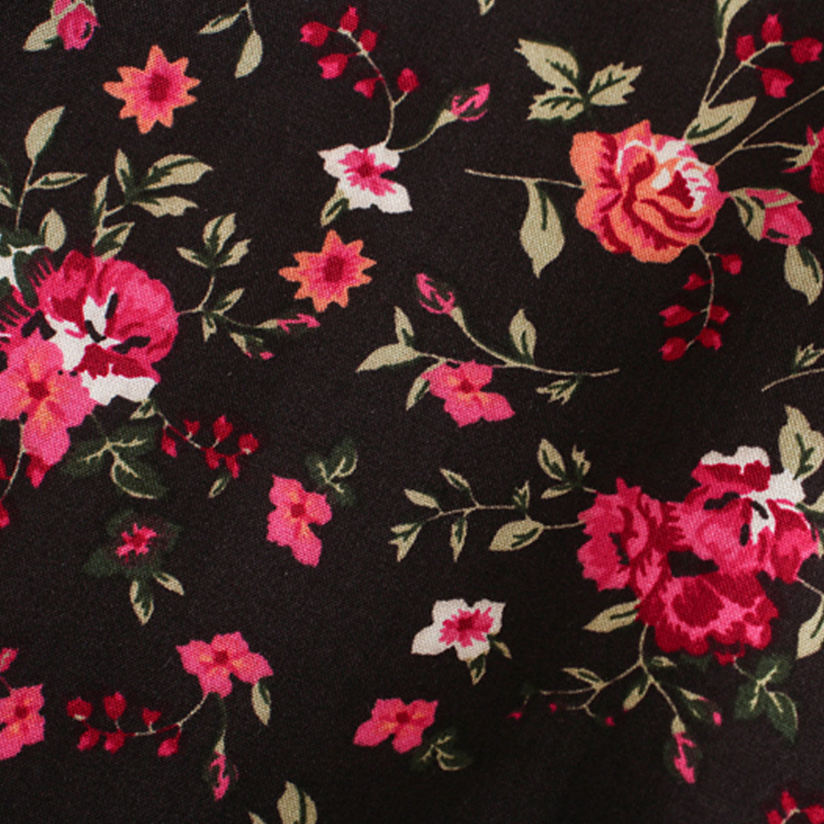 Black Rose Boho Floral Print Long Sleeve Blouse