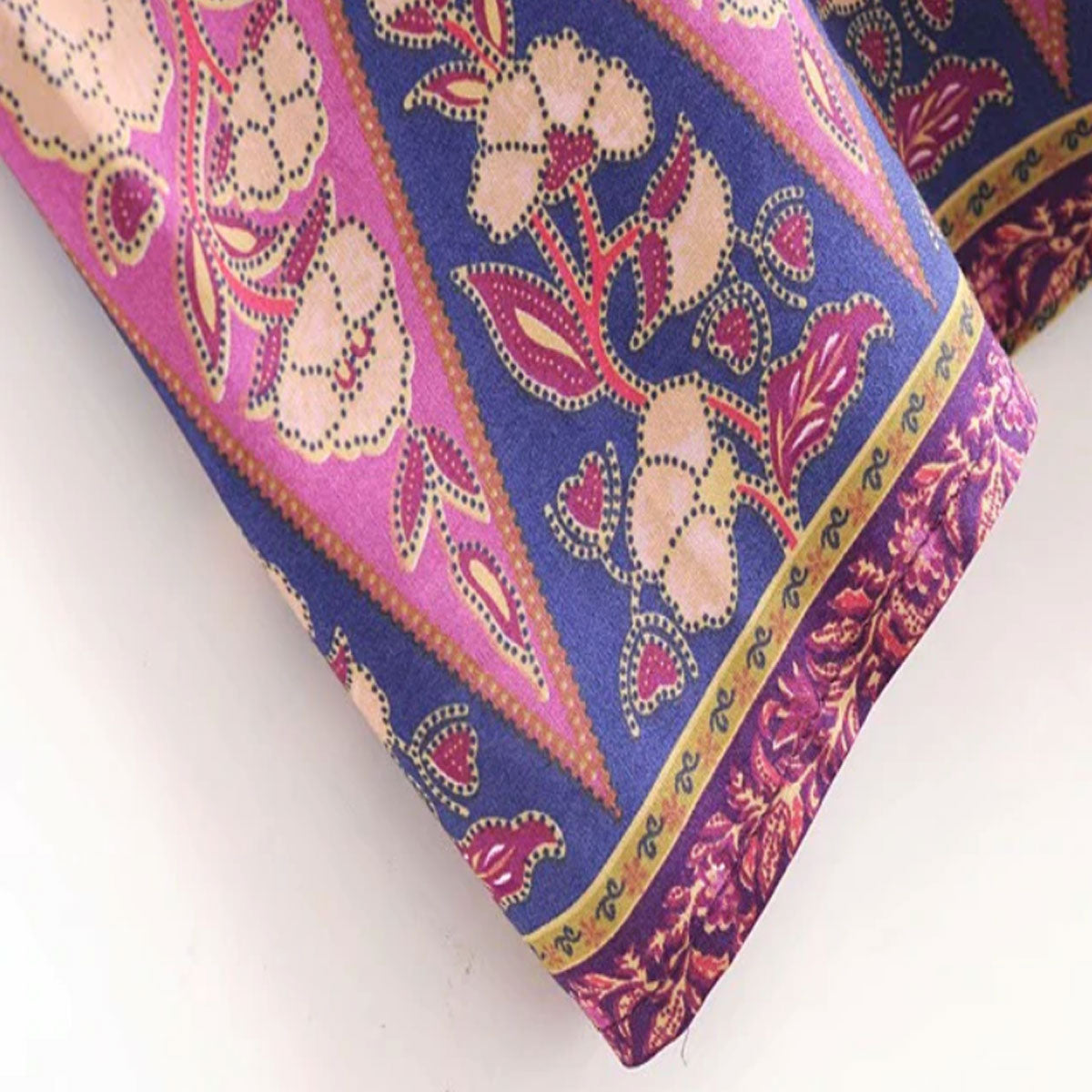 Violet Purple Boho Floral Print Maxi Robe