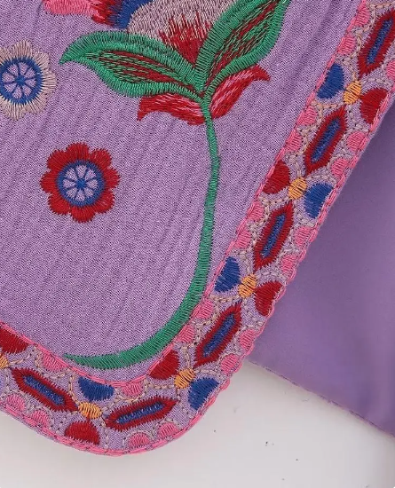Purple Blooms Boho Floral Embroidered Vest