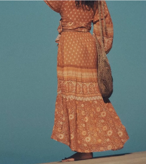 Sienna Sands Floral Print Boho Maxi Skirt