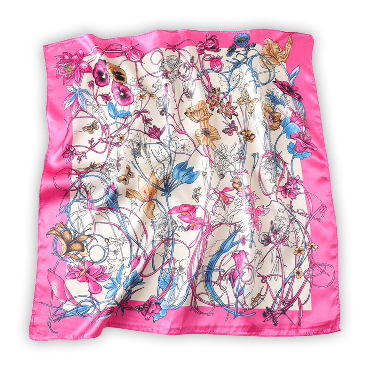 Hot Pink Floral Boho Scarf