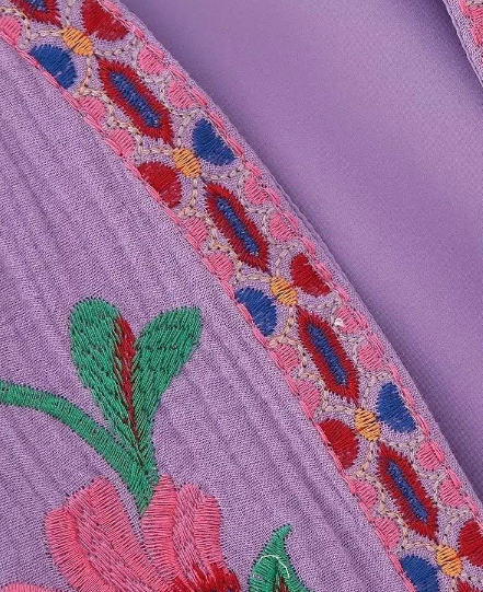 Purple Blooms Boho Floral Embroidered Vest