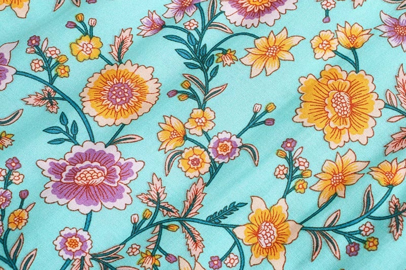Celeste Boho Floral Print Midi Skirt