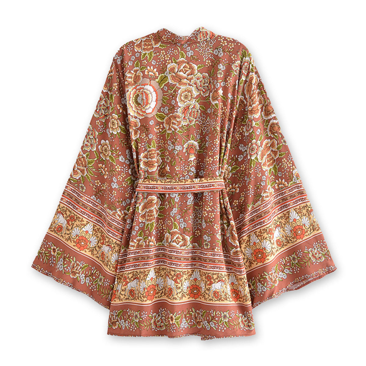 Sienna Rose Pony Boho Floral Print Short Robe