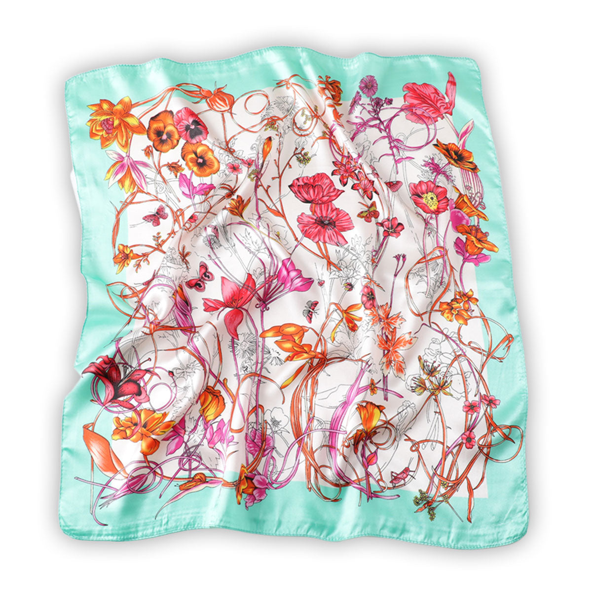 Ocean Blue Floral Boho Scarf