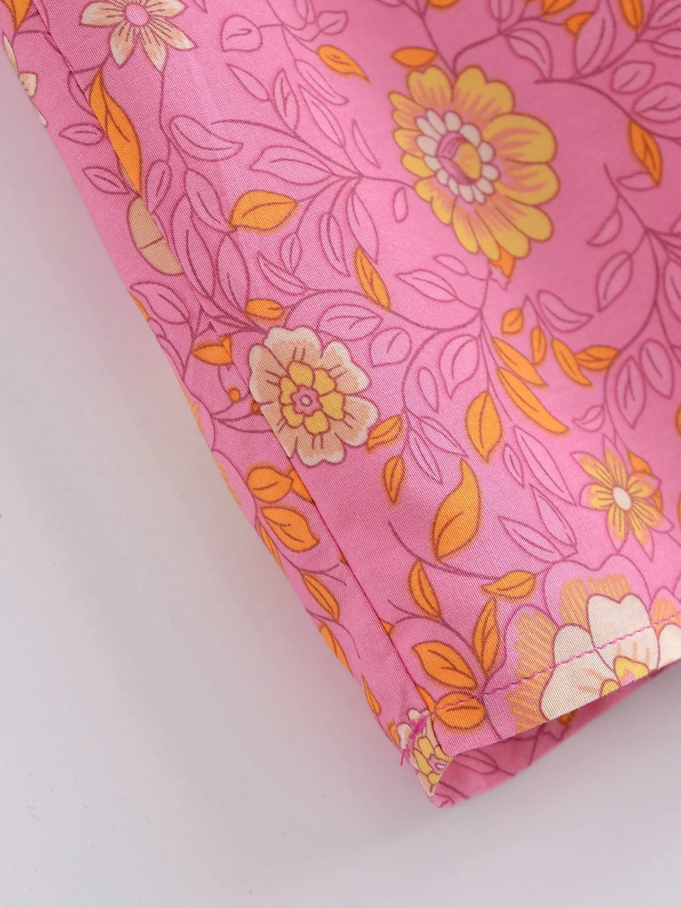 Capri Pink Floral Print Boho Maxi Skirt
