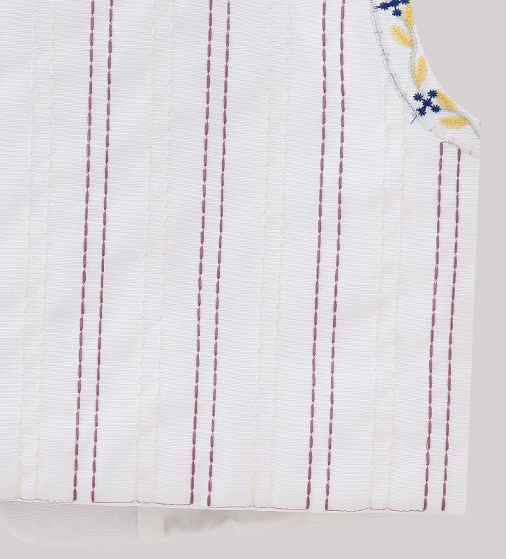 White Boho Floral Embroidered Vest