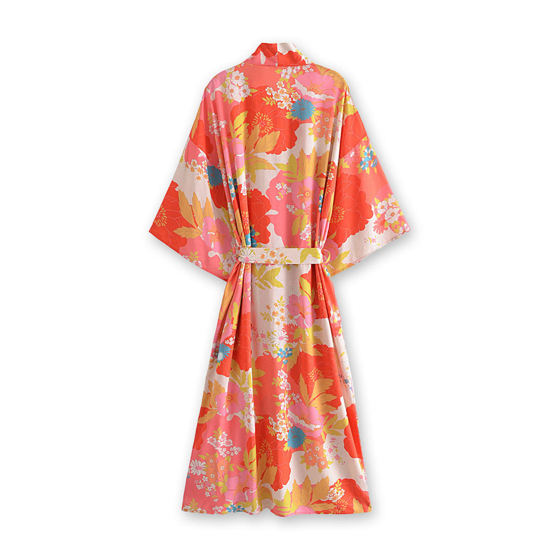 Sun Kissed Pink Boho Floral Print Maxi Robe