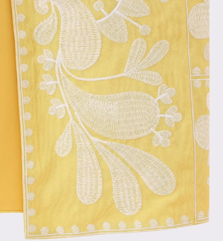 Yellow Boho Floral Embroidered Vest