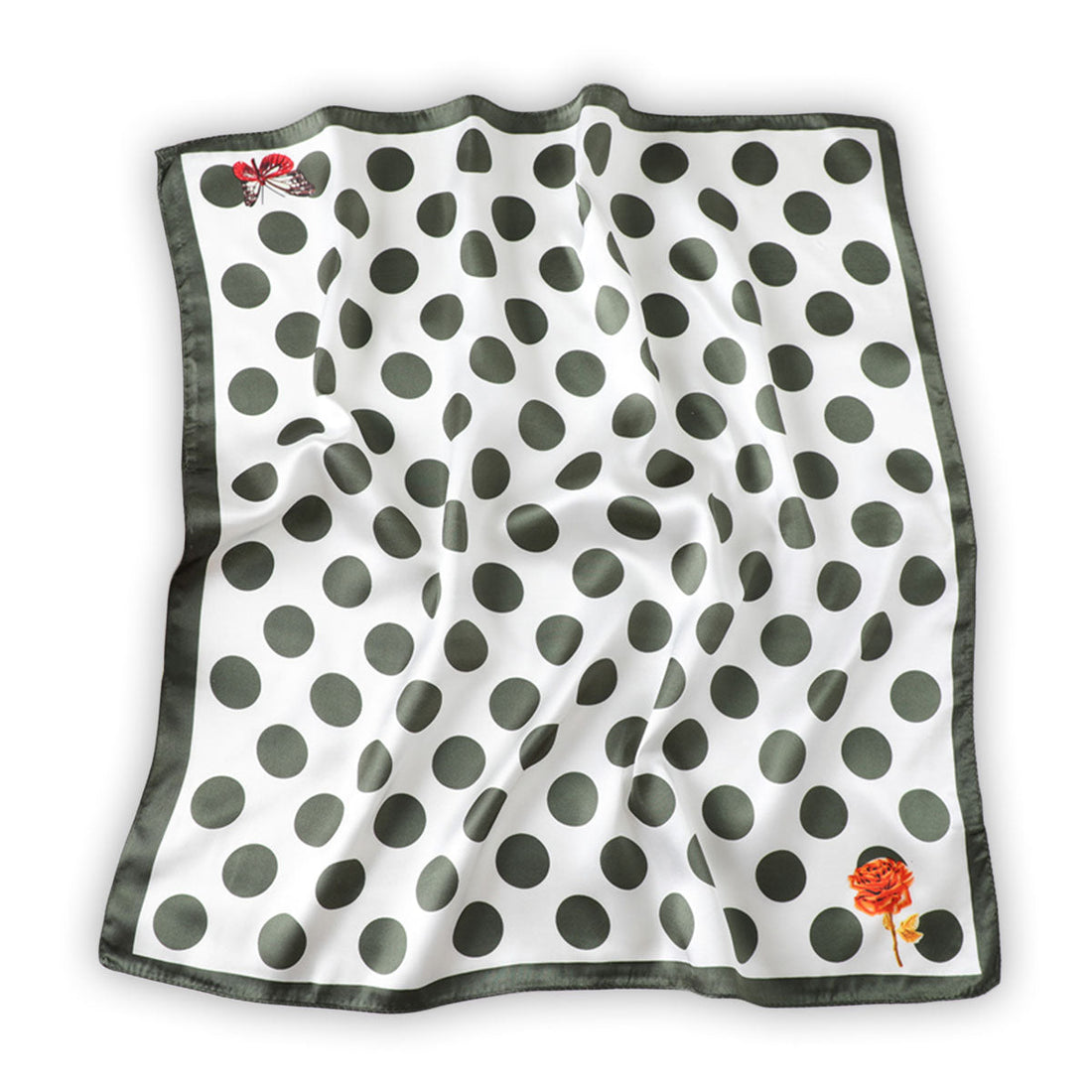 Green Polkadot Butterfly Boho Scarf