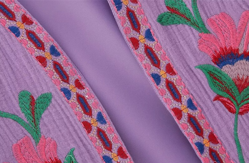 Purple Blooms Boho Floral Embroidered Vest