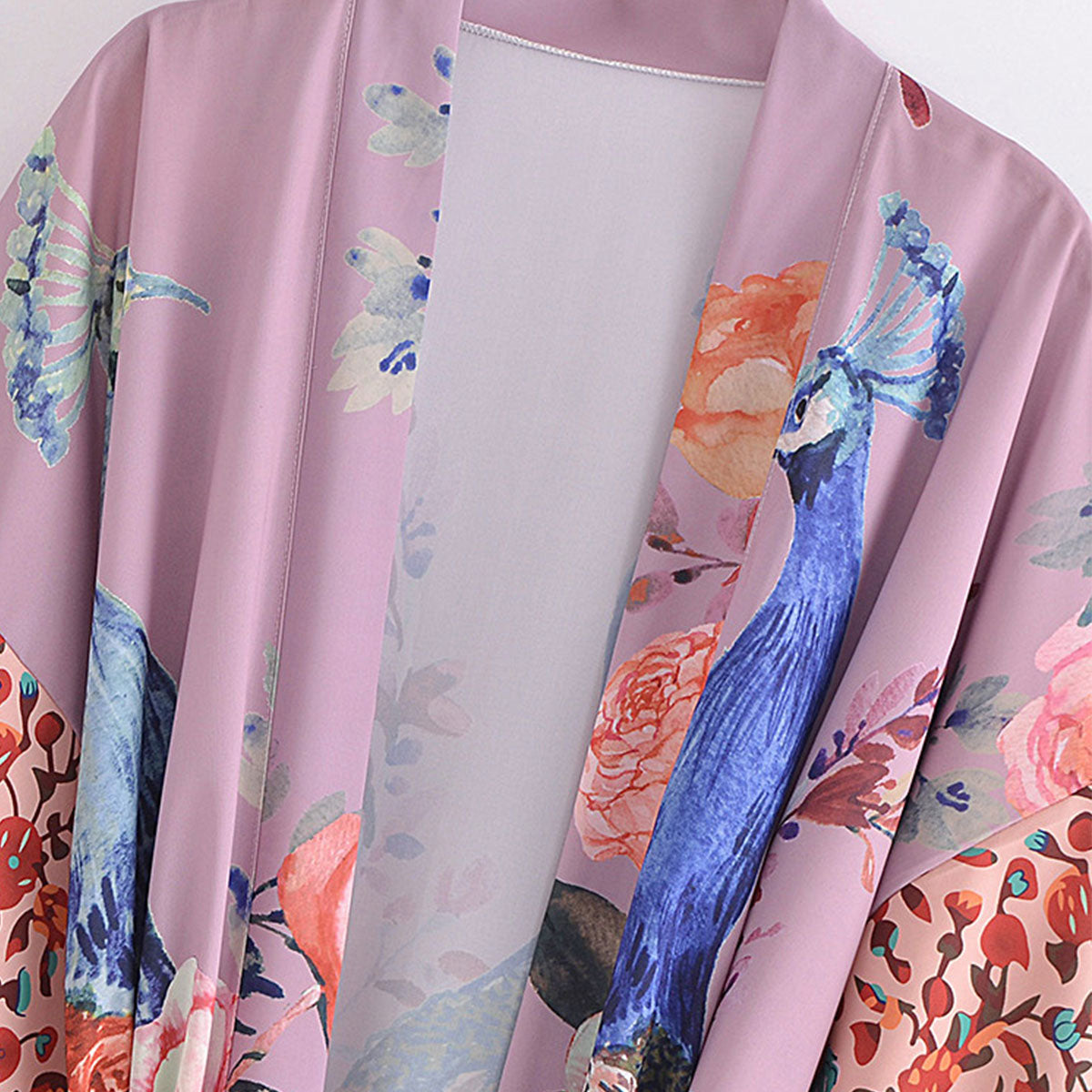 Peacock Dream Boho Floral Print Midi Robe