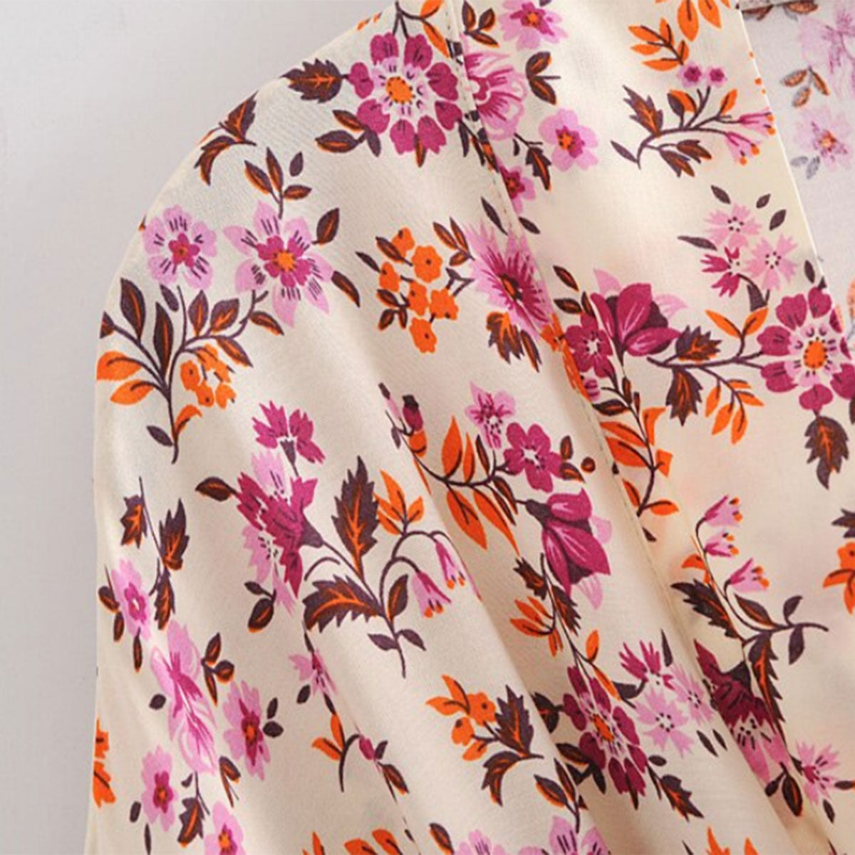 Poppy Blossom Boho Floral Print Maxi Robe