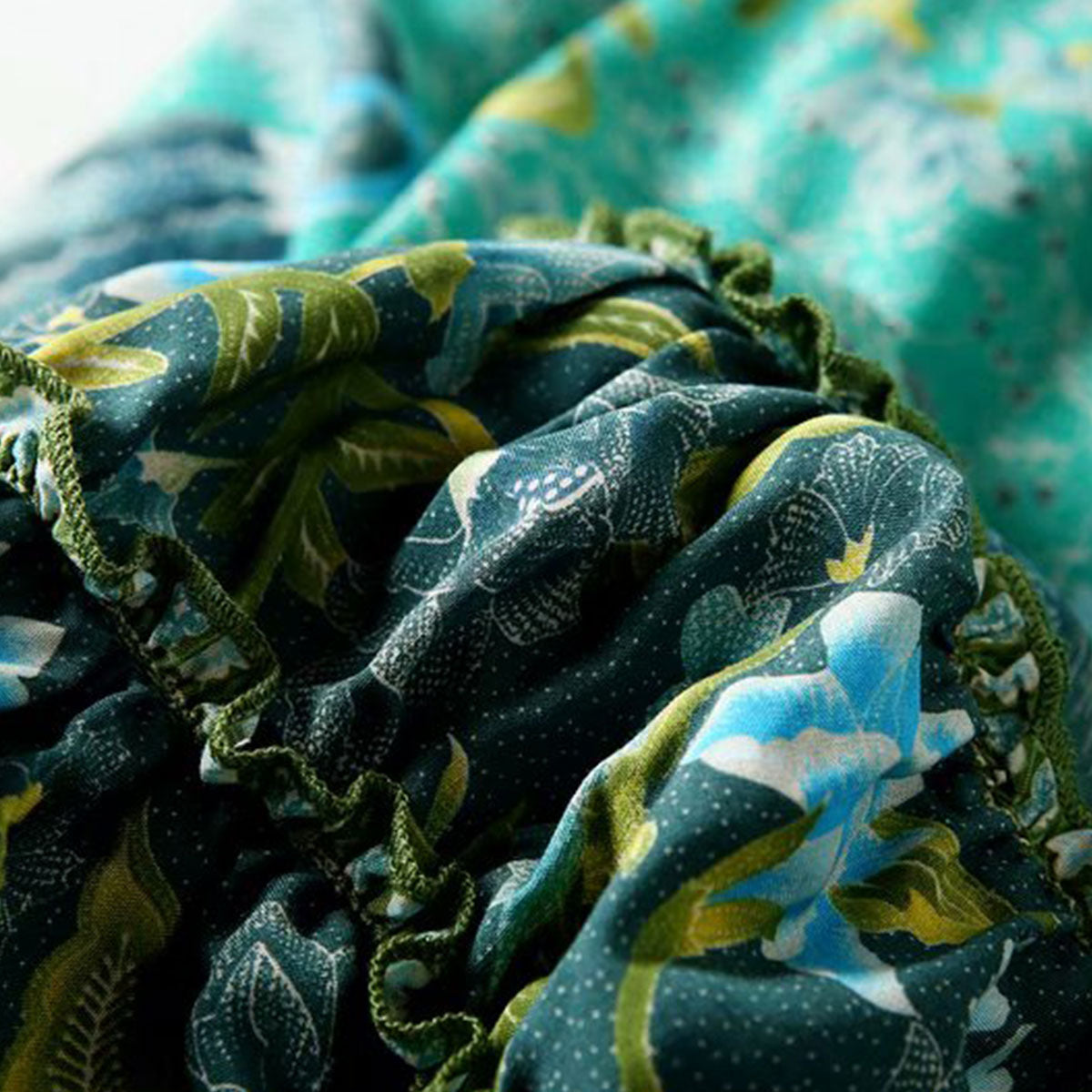 Jaded Peacock Boho Floral Print Midi Skirt