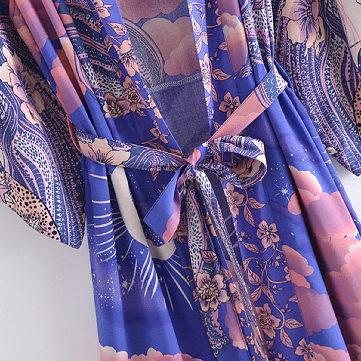Moonstruck Indigo Goddess Boho Maxi Kimono Robe