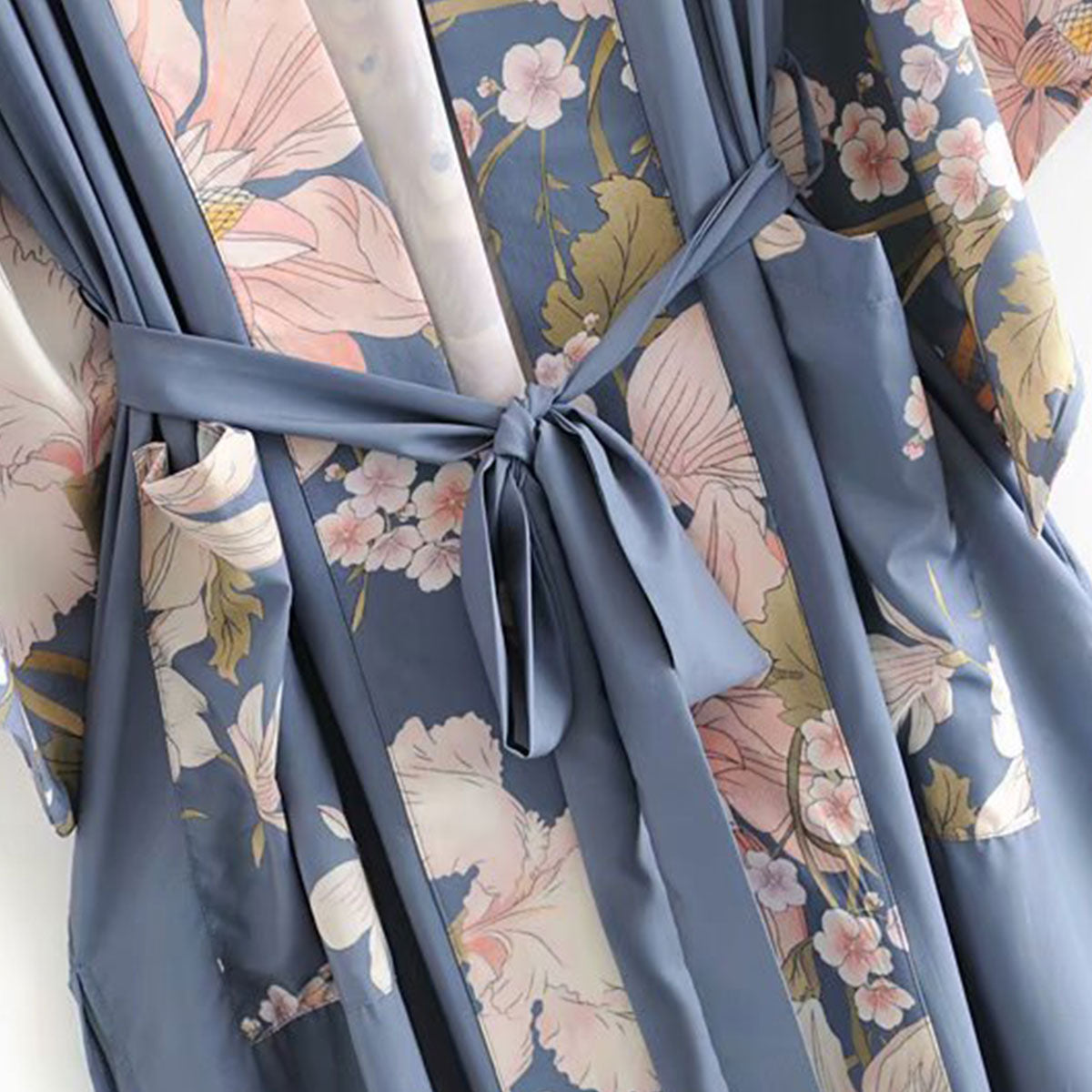Twilight Blue Peacock Boho Maxi Robe