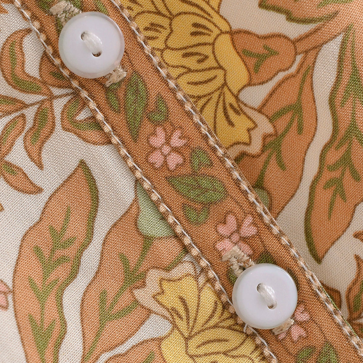 Sahara Sands Boho Floral Print Long Sleeve Blouse