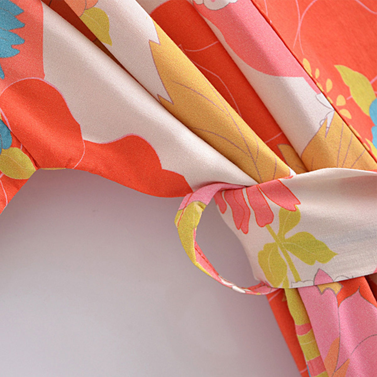 Sun Kissed Pink Boho Floral Print Maxi Robe