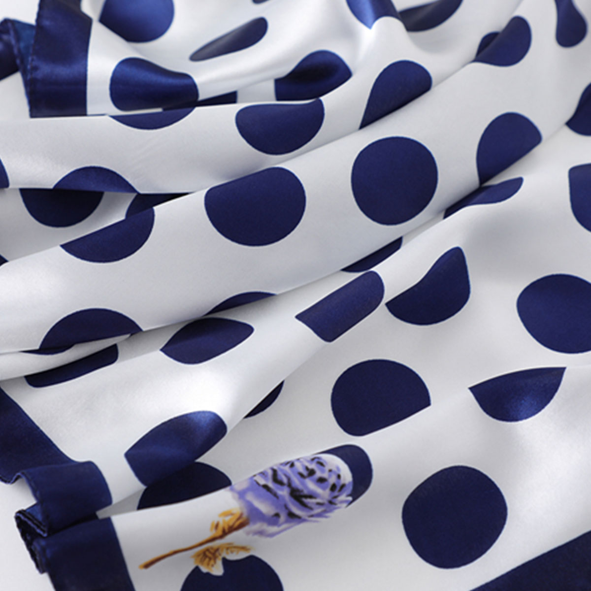 Oxford Blue Polkadot Butterfly Boho Scarf