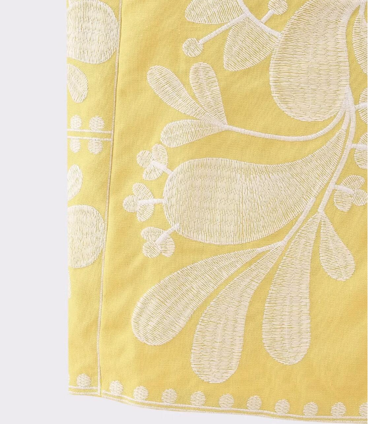 Yellow Boho Floral Embroidered Vest