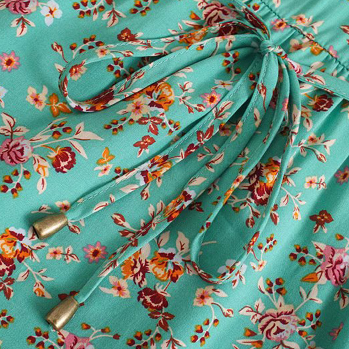 Sweet Mint Boho Floral Print Long Sleeve Blouse