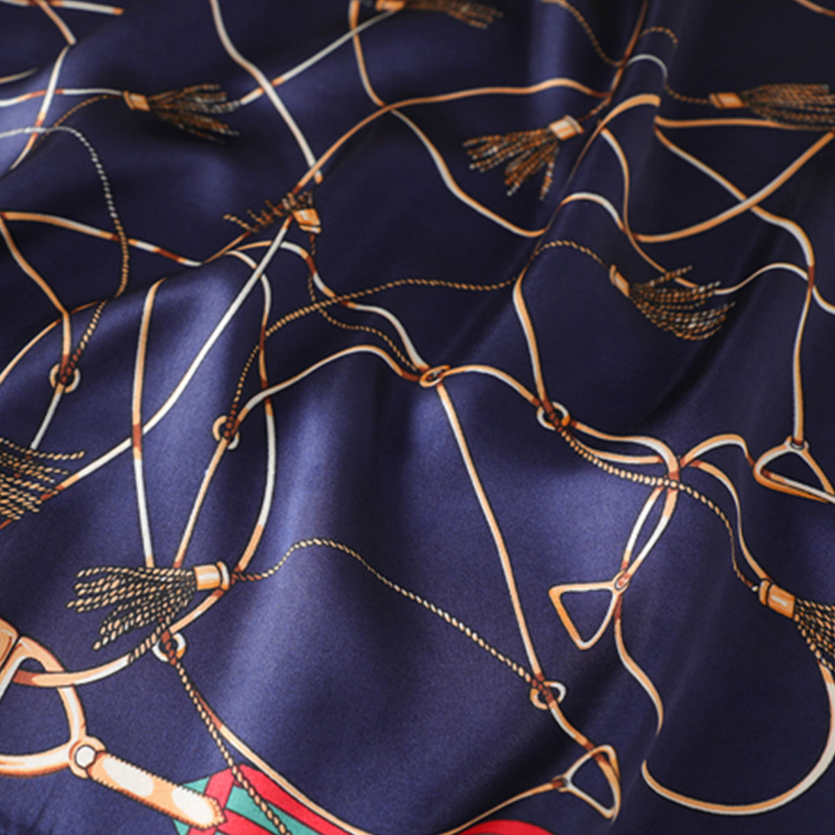 Dark Navy Blue Tassel Boho Scarf