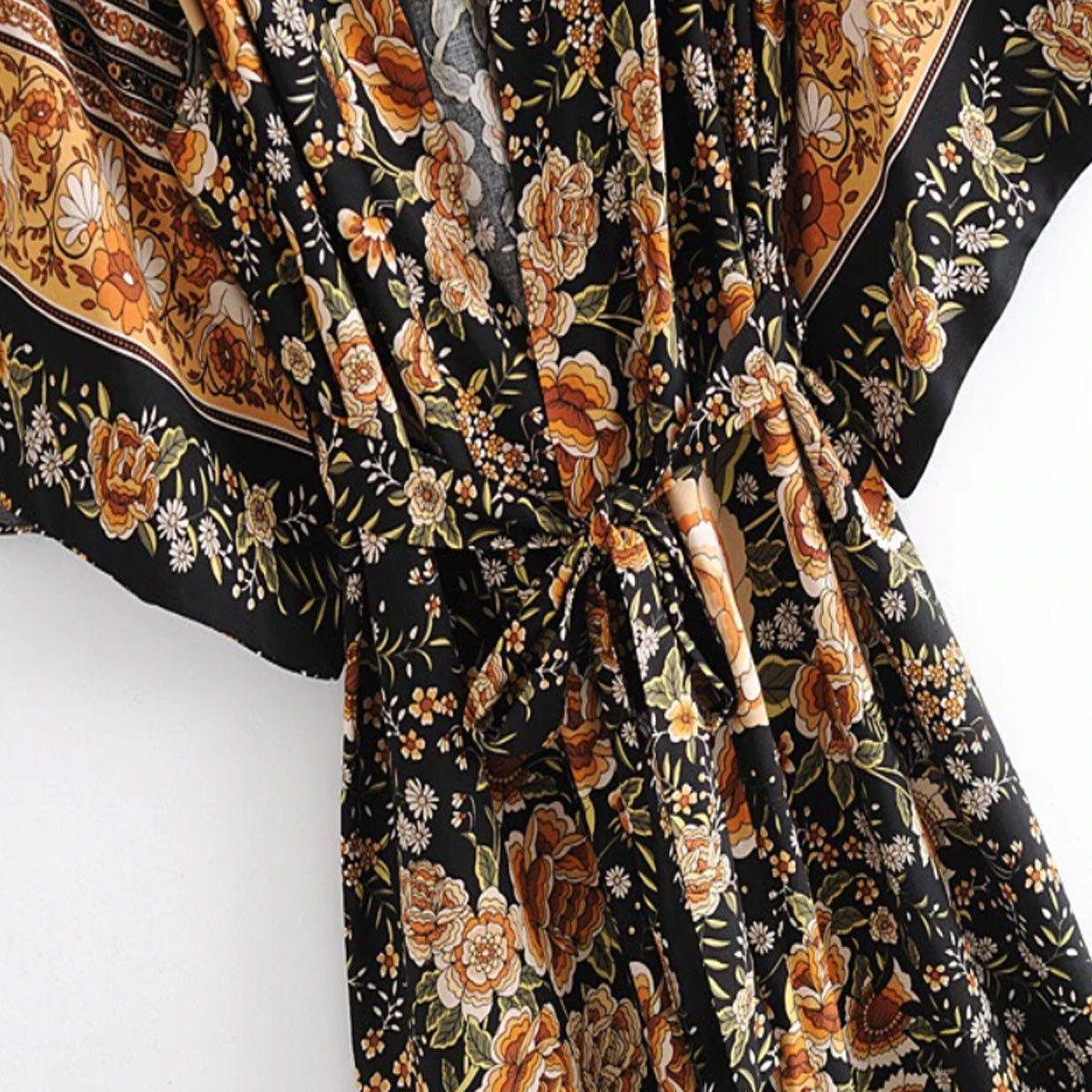 Dark Horse Boho Floral Print Maxi Robe