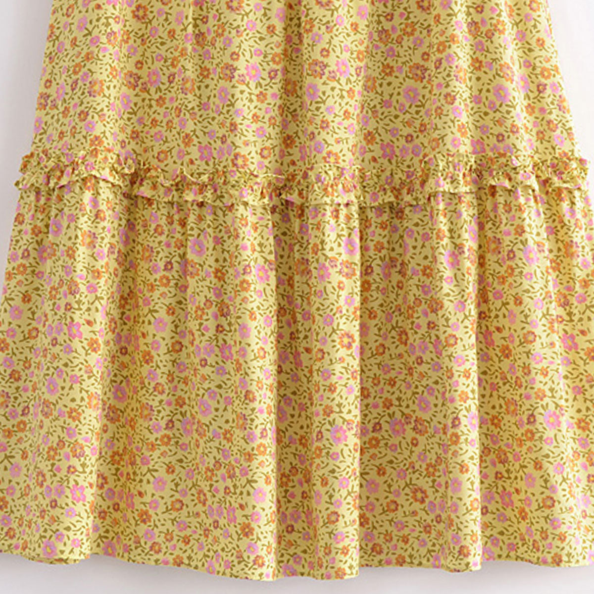 Summer Glow Boho Floral Print Midi Skirt