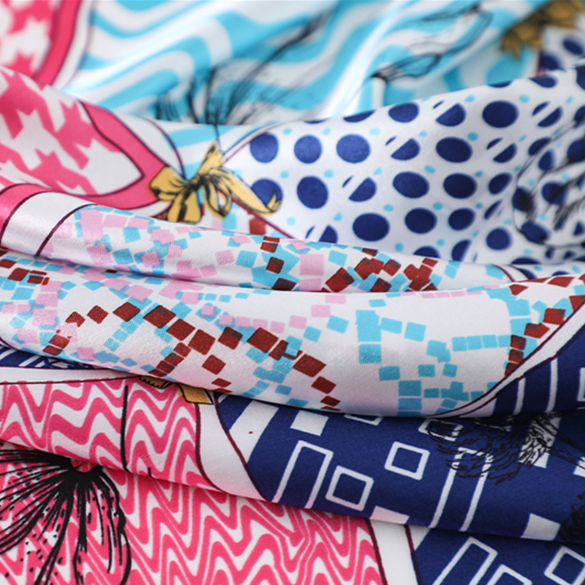 Hawaiian Blue Floral Boho Scarf
