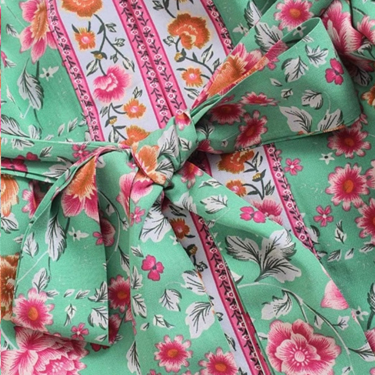 Mountain Meadow Boho Floral Print Midi Robe