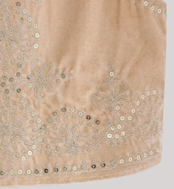 Cream Boho Sequin Embroidered Vest