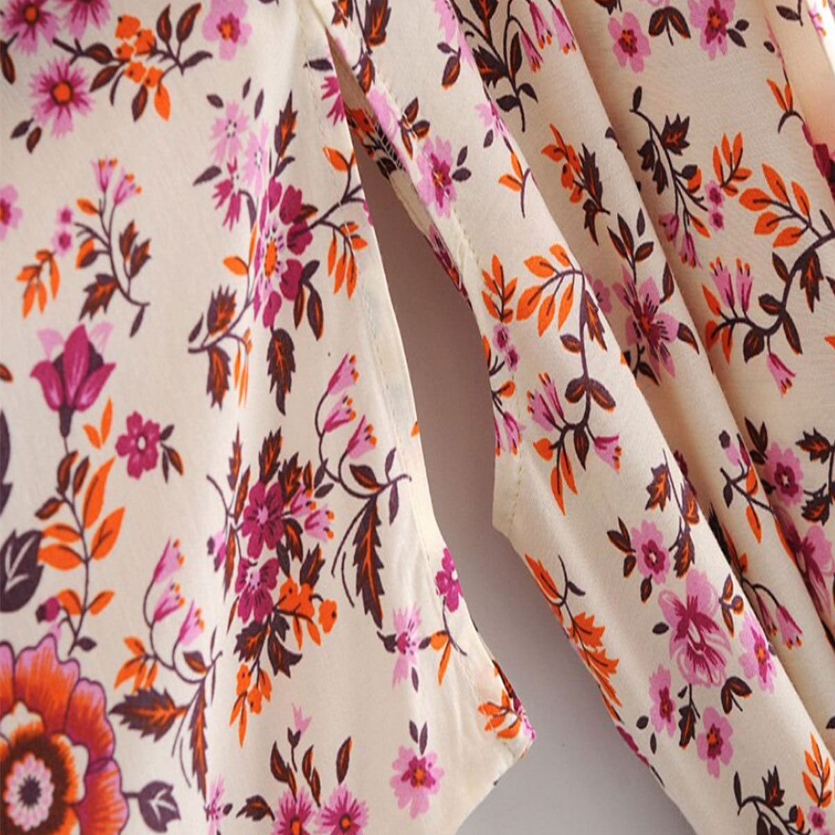 Poppy Blossom Boho Floral Print Maxi Robe