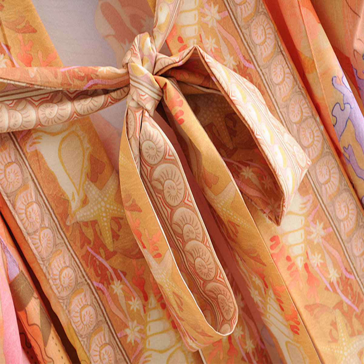 Mermaid Paradise Orange Boho Maxi Robe