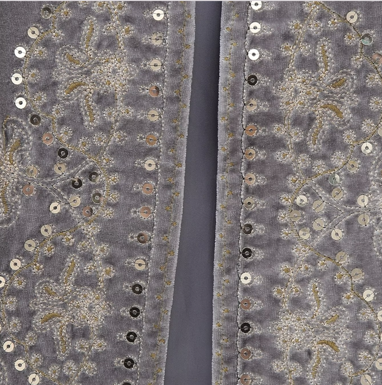 Taupe Boho Sequin Embroidered Vest