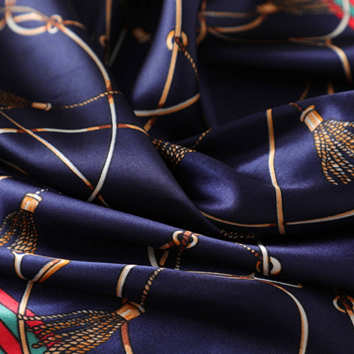 Dark Navy Blue Tassel Boho Scarf