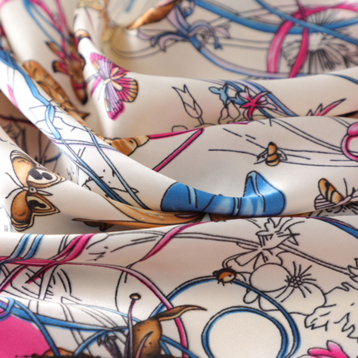Hot Pink Floral Boho Scarf