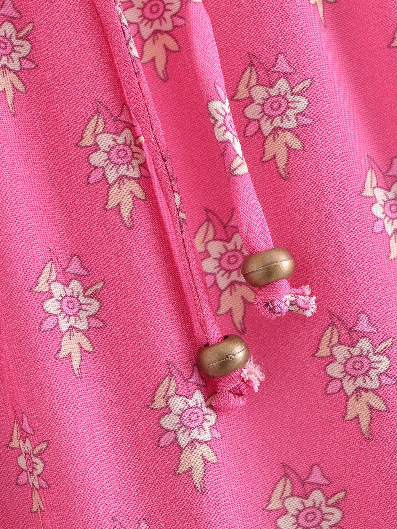 Capri Pink Floral Print Boho Maxi Skirt