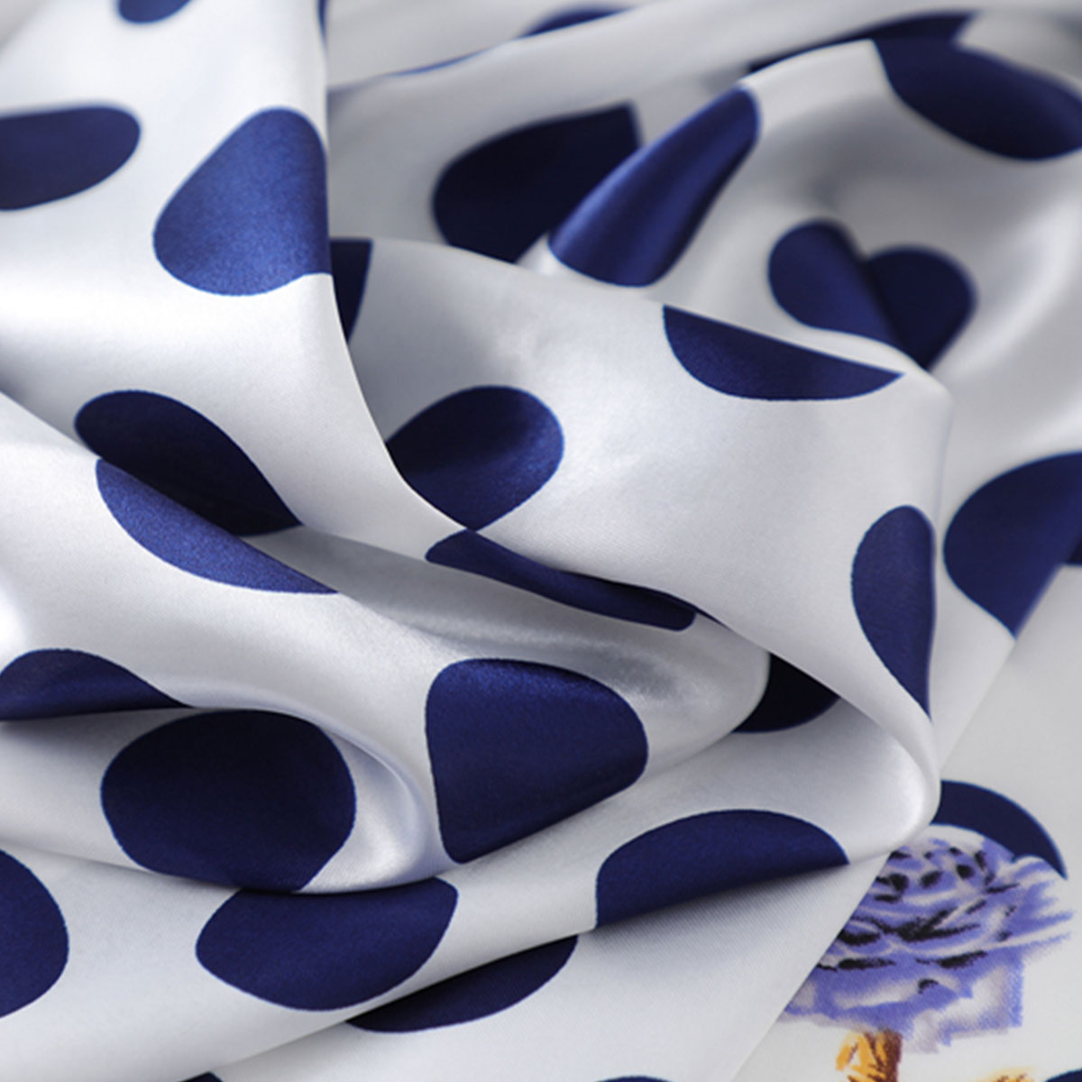 Oxford Blue Polkadot Butterfly Boho Scarf