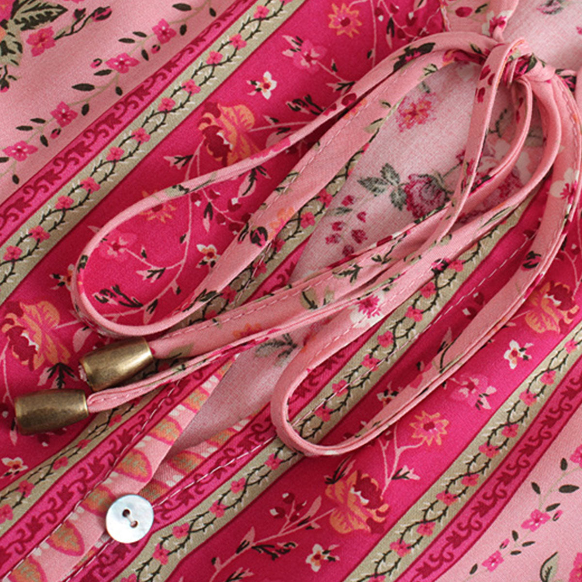 Rosebay Pink Boho Floral Print Long Sleeve Blouse