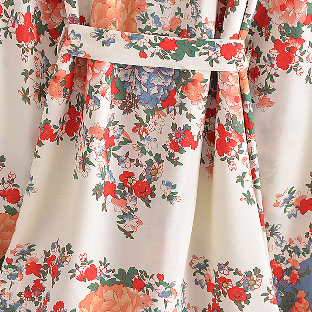 Wedding White Boho Floral Print Short Robe