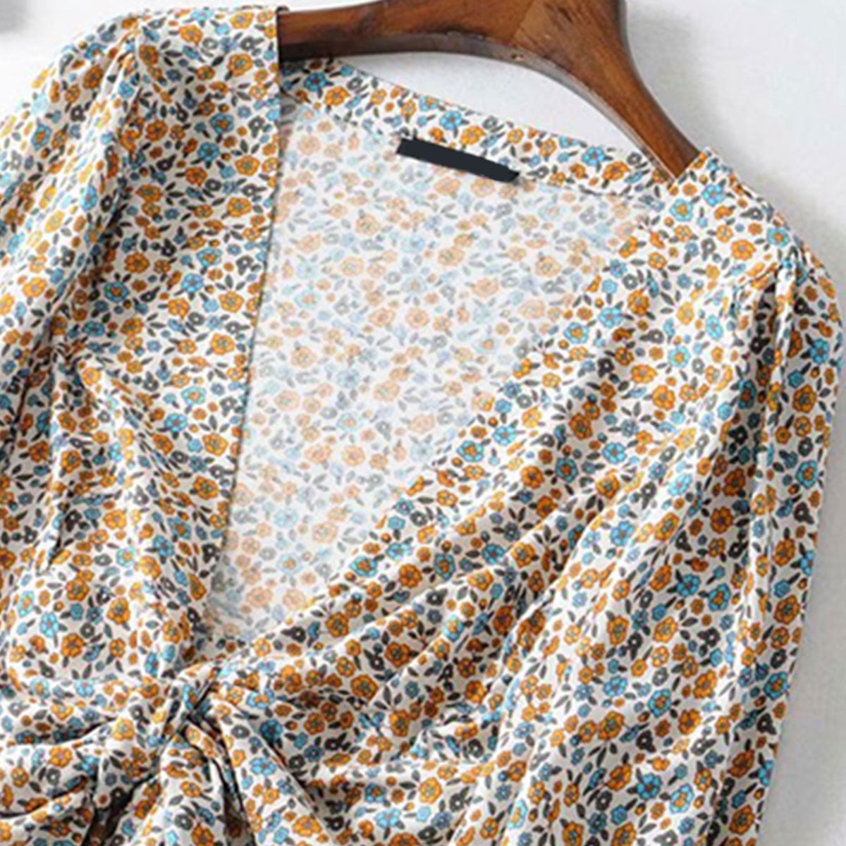 Jasmine White Boho Floral Print Long Sleeve Crop Top