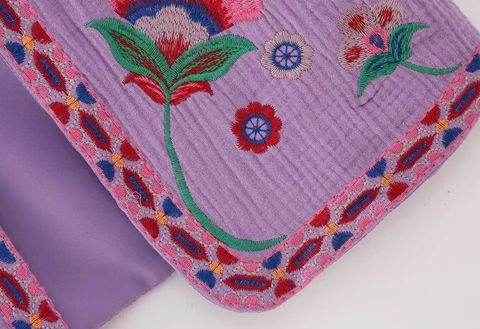 Purple Blooms Boho Floral Embroidered Vest
