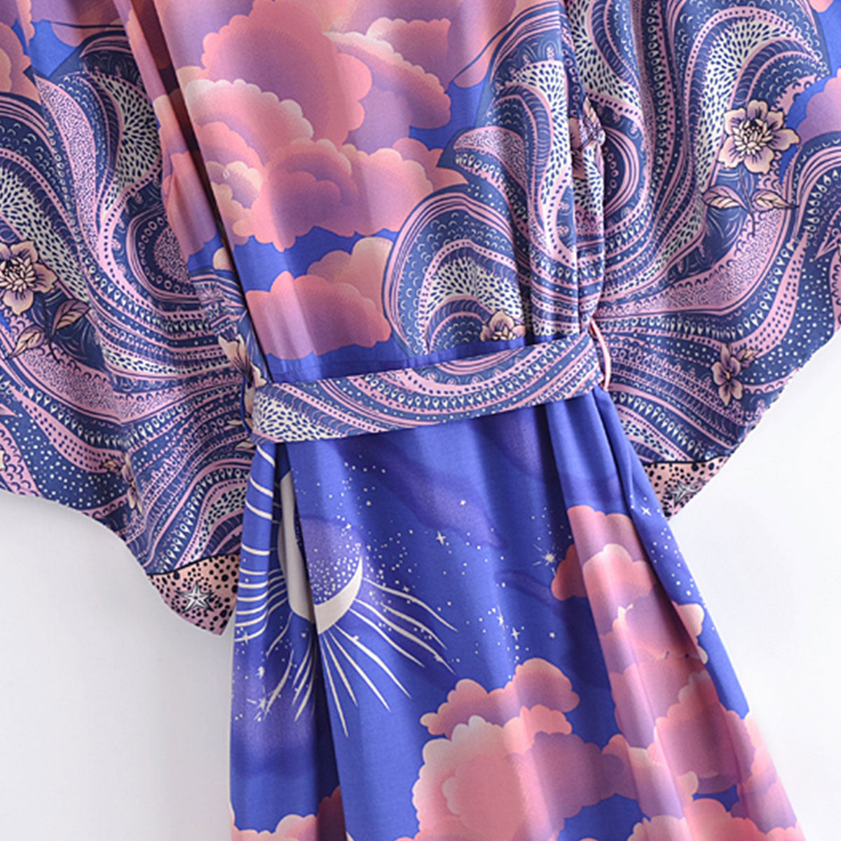 Moonstruck Indigo Goddess Boho Maxi Kimono Robe