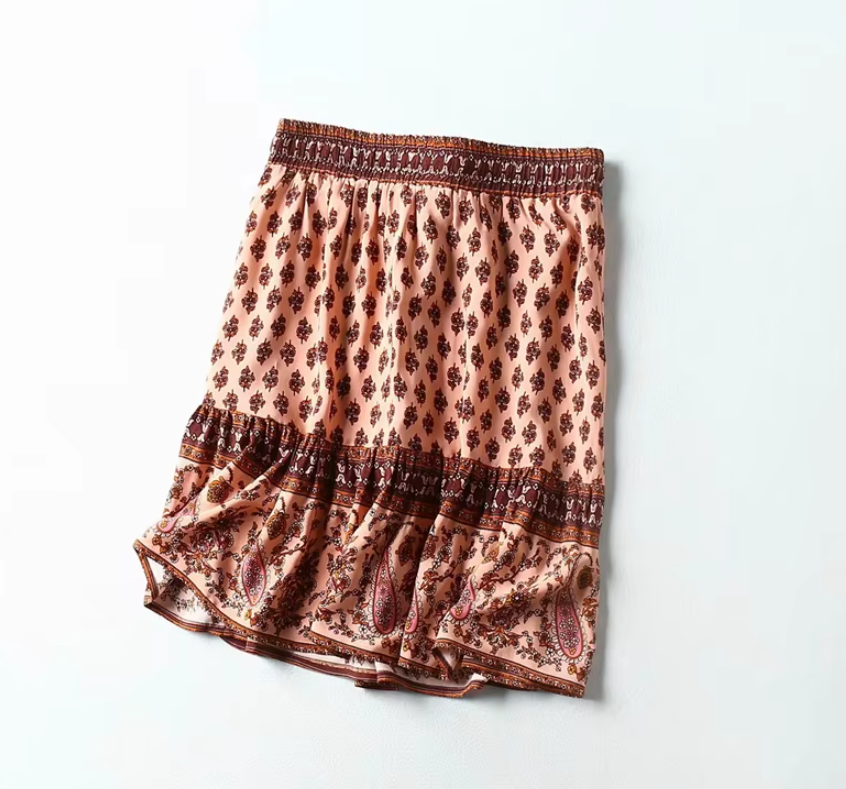 Rose Dunes Floral Print Mini Skirt
