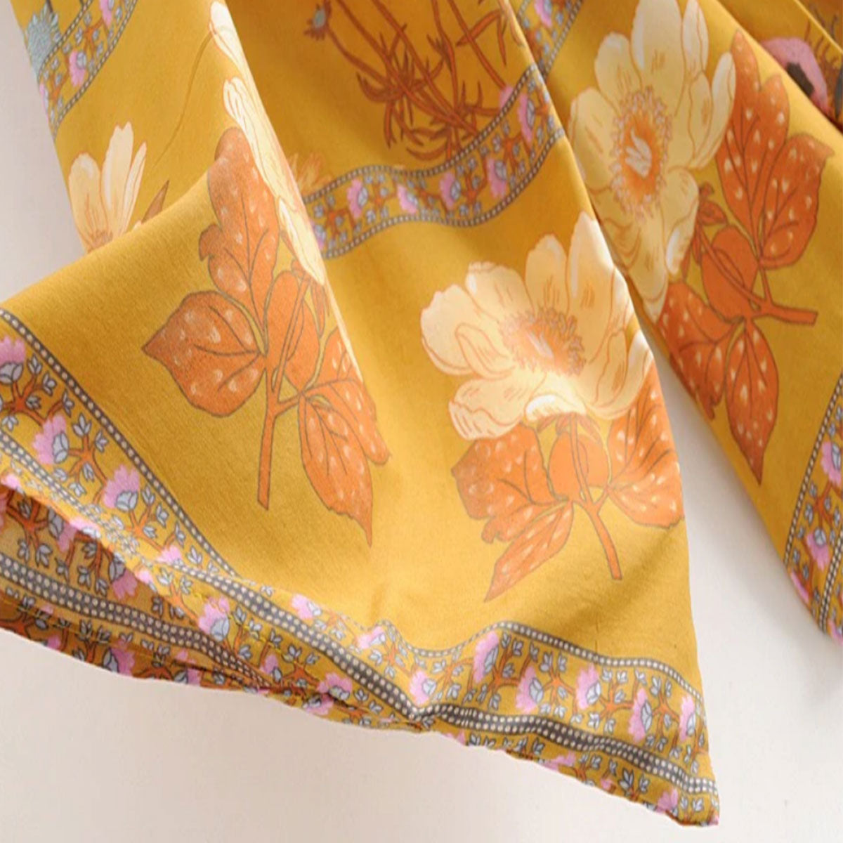Golden Hour Boho Floral Print Short Robe