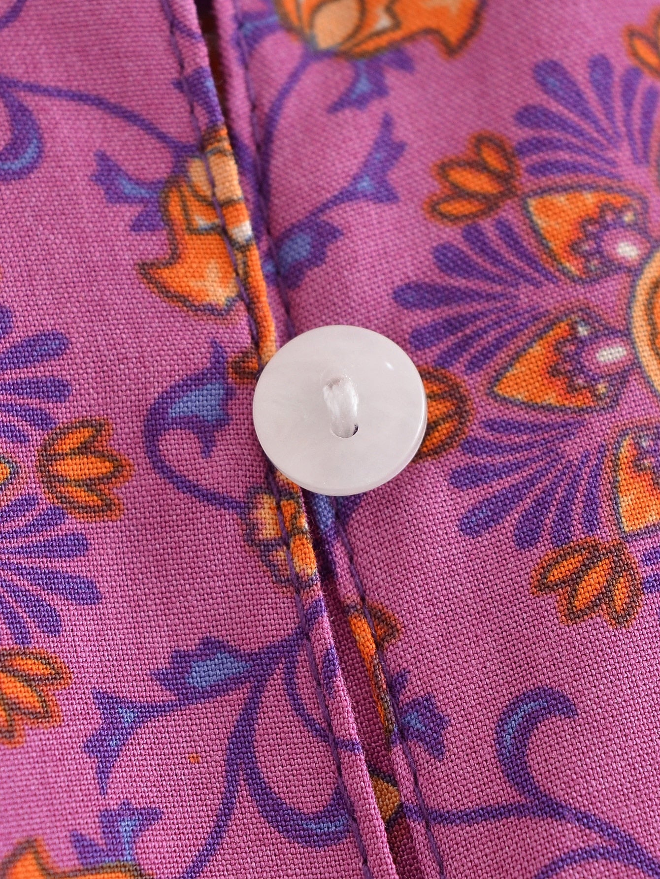 Forever Fuchsia Boho Floral Print Long Sleeve Blouse