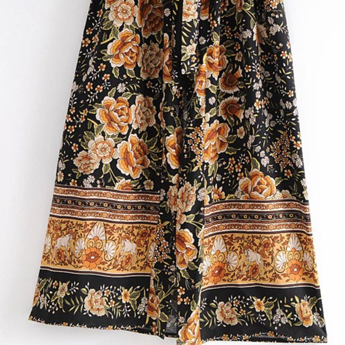 Dark Horse Boho Floral Print Maxi Robe