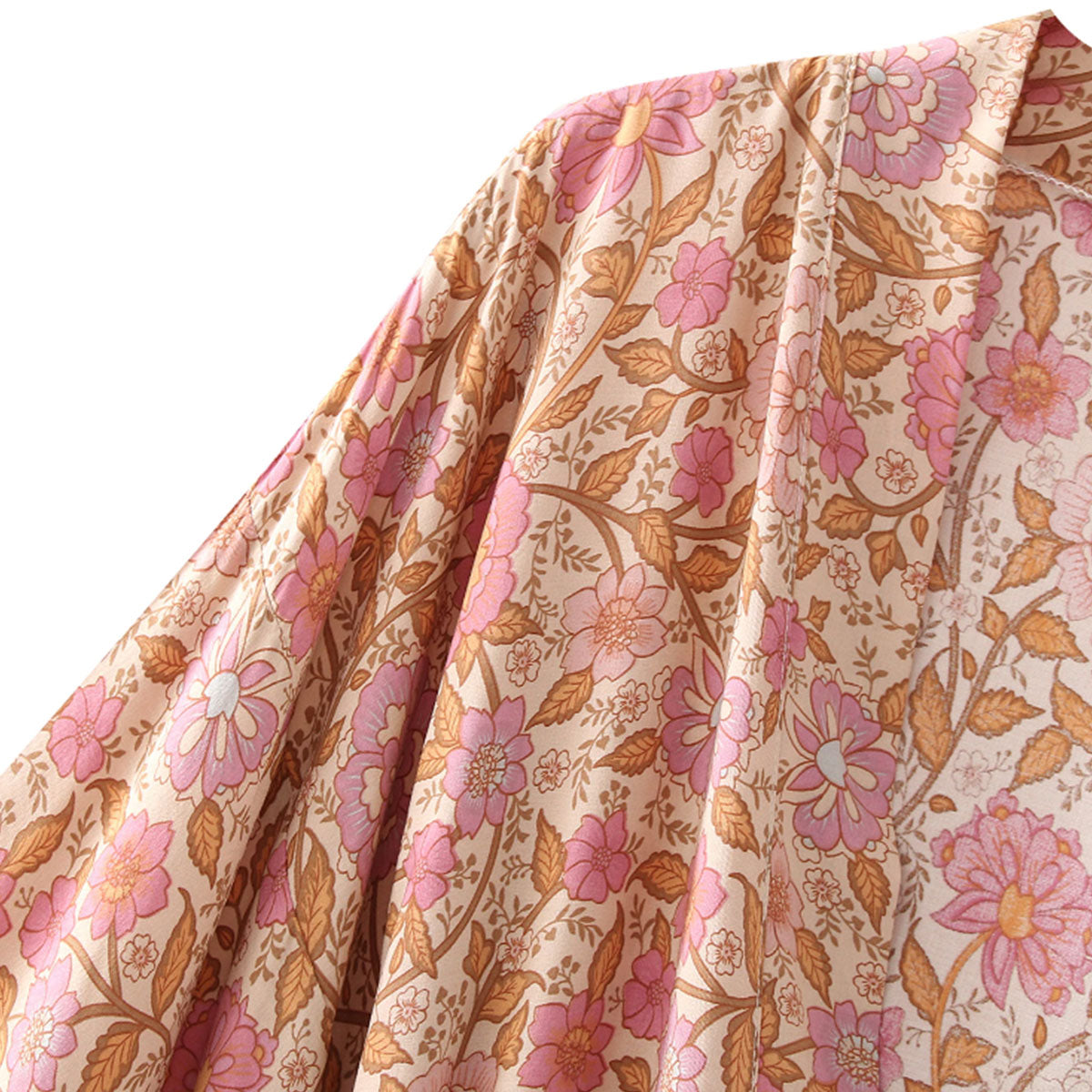 Monticello Rose Boho Floral Print Short Robe