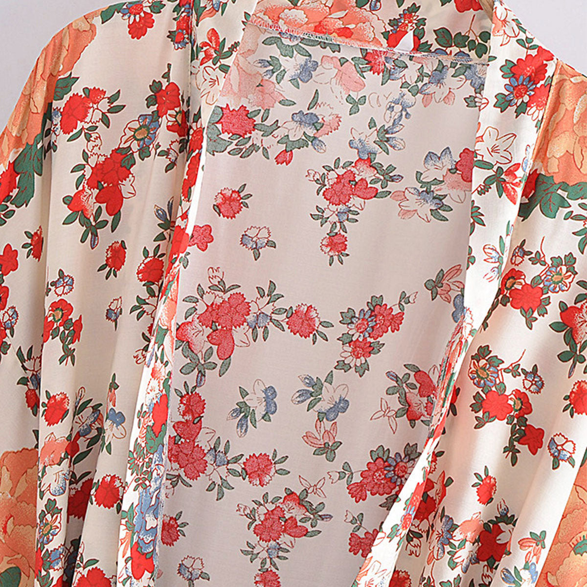 Wedding White Boho Floral Print Short Robe